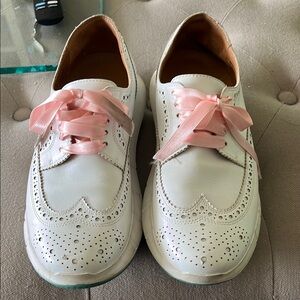 Robert Clergerie White Wingtip Sneakers